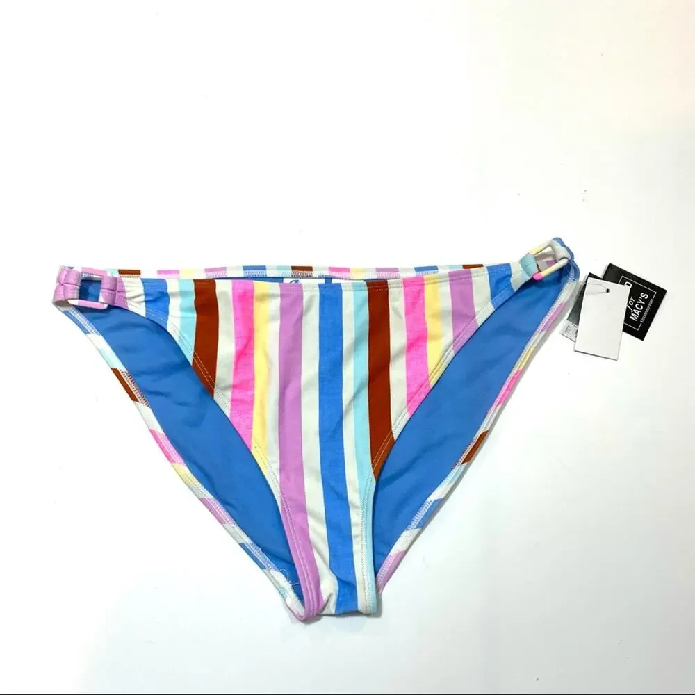 California Waves multi striped bikini swim bottom
